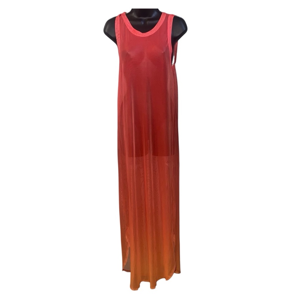 Jordan Taylor Women's Ombre Sheer Mesh Maxi BeachWear Vacation Size Med Cover-up